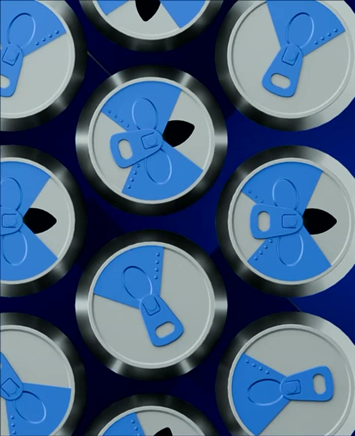 Sok FlipSeal fedél felülnézetből, egyesek nyitva, mások lezárva, ismétlődő mintát alkotva.